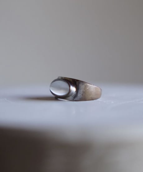 WhitePearl Silver Ring