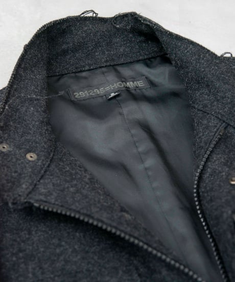 00s 291295=HOMME cutoff design wool coat