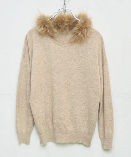 detachable fur neck knits