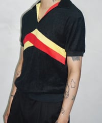 90s vtg trico color pile polo