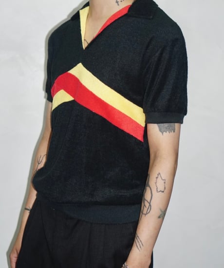 90s vtg trico color pile polo