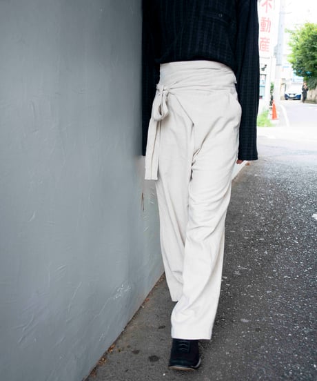 linen wrapped design wide pants