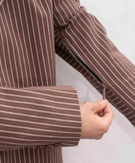 Cabbeen gimmick stripe tailored jacket