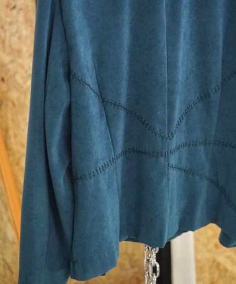 90s suede jacket (blue green)