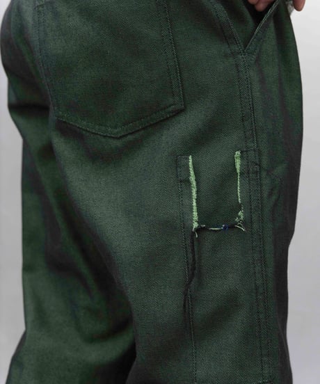 1990s Italy military shiny cotton pants