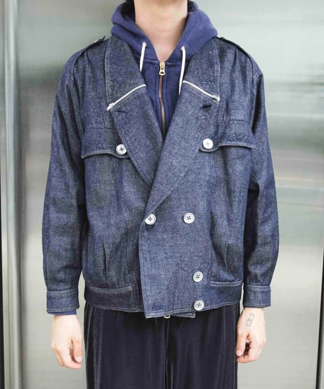 80s made in Paris double breasted denim jacket