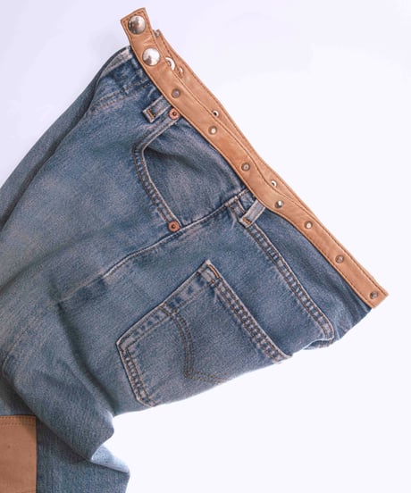 G.GUAGLIANONE × Levi's leather patched denim