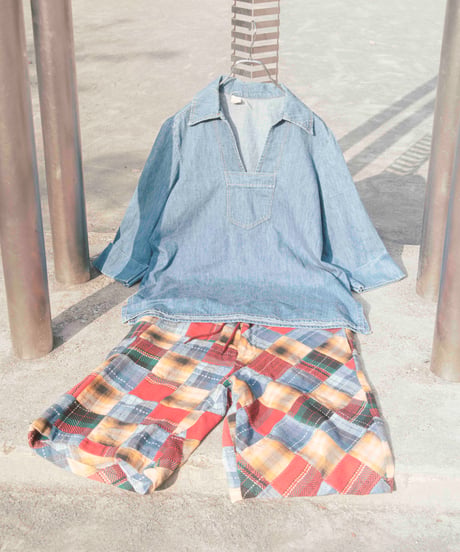 70s vtg hippie pullover denim shirts