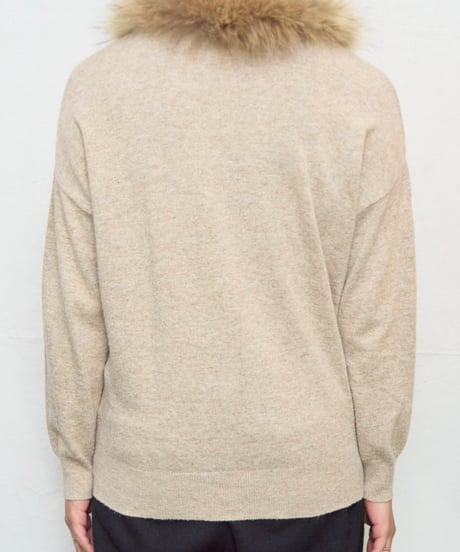 detachable fur neck knits