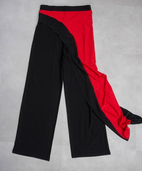 80s vtg wrapped skirt poly easy pants