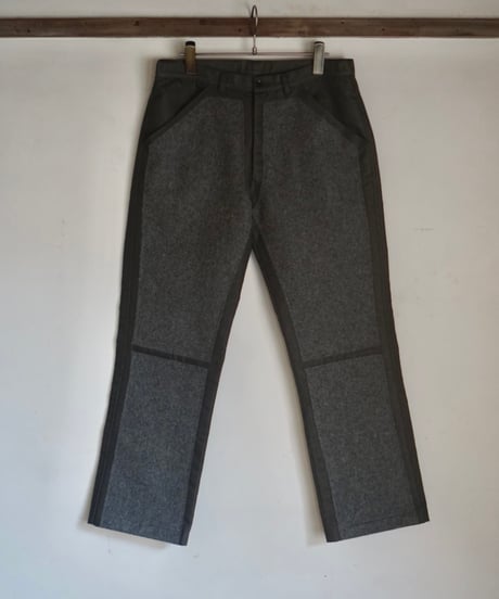 90s made in italy GCR wool/cotton switching design pants