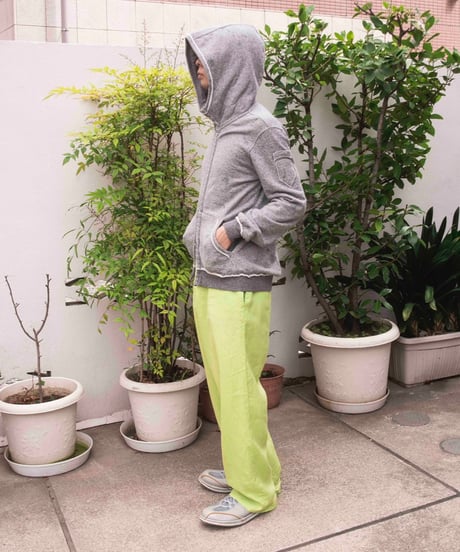 lime green linen baggy pants