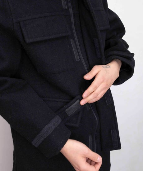 90-00s ixi:z hoooded wool middle coat