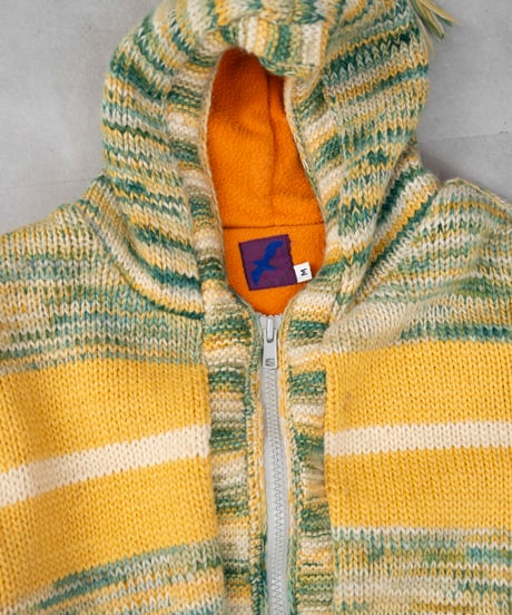00s tail design hoodie knit/fleece jacket