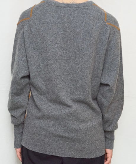 80s pure cashmere argyle knit