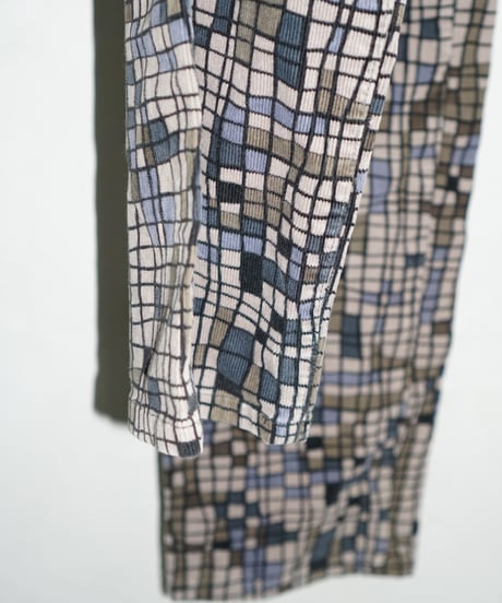 geometric crazy pattern corduroy pants