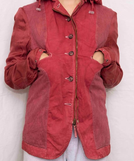 00s DIESEL after dye cotton/linen tech jacket