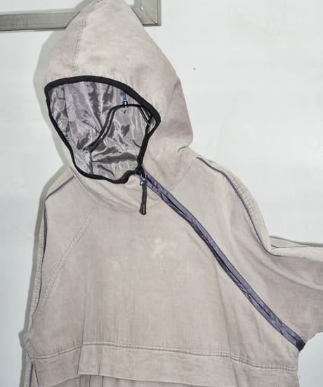 00s diagonal zip design corduroy anorak