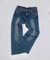 00s FRILLI EXCHANGE lace-up flare denim