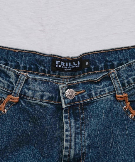 00s FRILLI EXCHANGE lace-up flare denim
