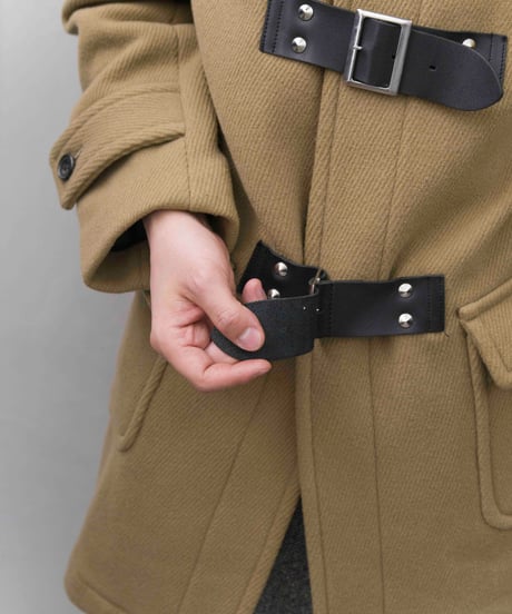JOHN LAWRENCE SULLIVAN leather velt duffel coat