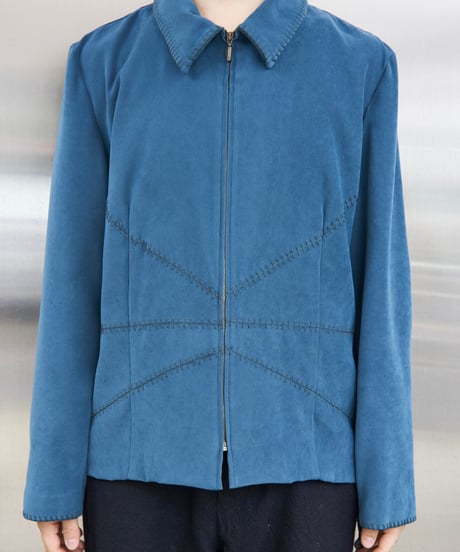 90s suede jacket (blue green)
