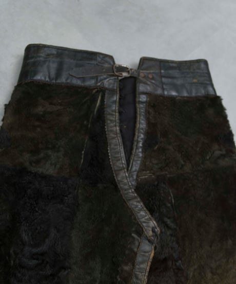 80s vtg cow fu/leather over pants
