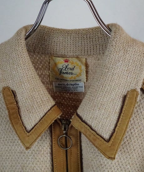70s vintage SwitchingDesign Zip-up KnitJacket