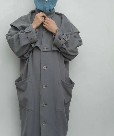 80s vtg TAKEZO deformation wool super long coat