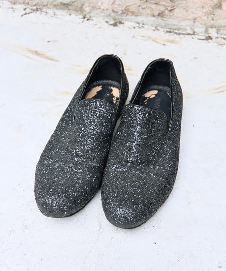 JIMMY CHOO glitter leather slip-on
