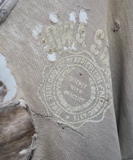 60s vtg HEILEMAN super damaged halfzip sweat