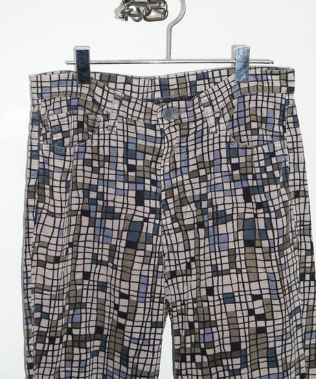 geometric crazy pattern corduroy pants