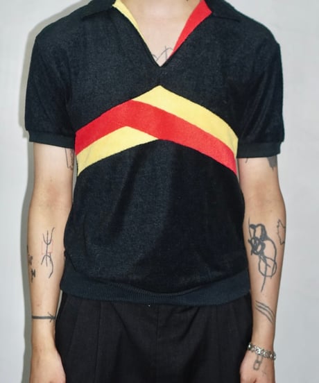 90s vtg trico color pile polo