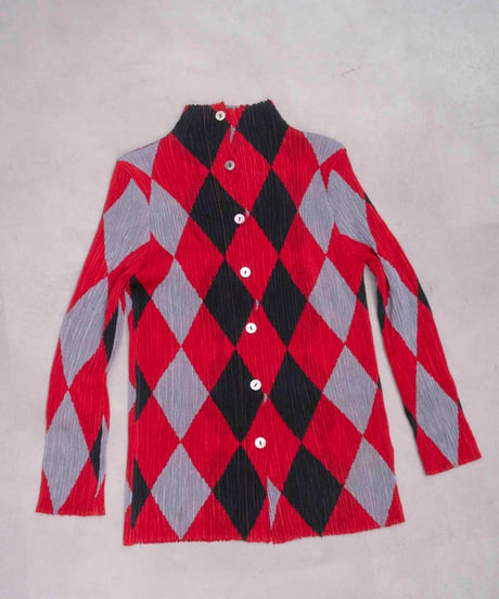 popcorn argyle cardigan