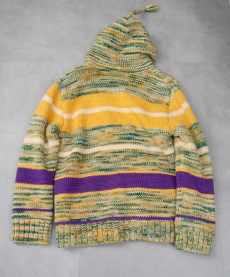 00s tail design hoodie knit/fleece jacket
