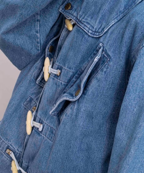 90s vtg denim duffle coat