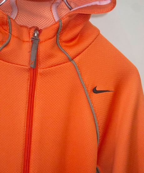 00s NIKE orange tech poly hood jacket