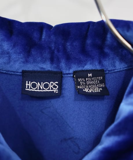 90s HONORS ocean blue velour shirts