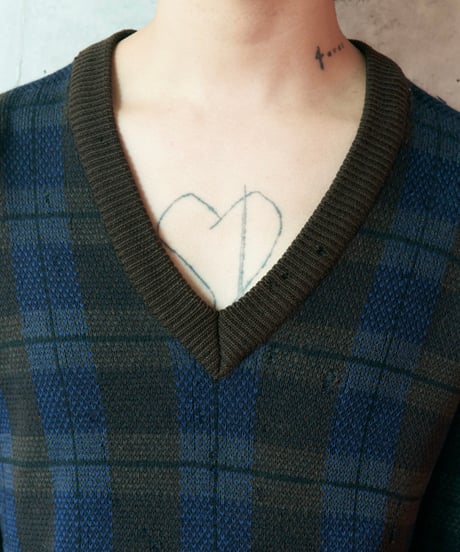 HERMES Paris 1980s damaged wool knit