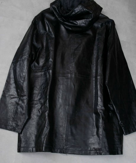 90s CANOE LAKE hoodie pig leather coat