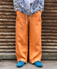 00s linen wide pants (orange)
