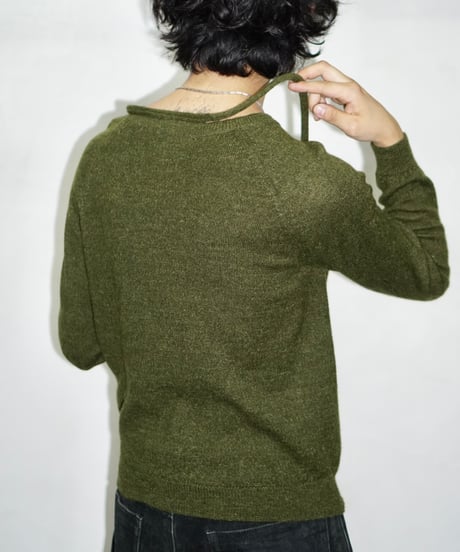 90s Y's rope design laine wool knit