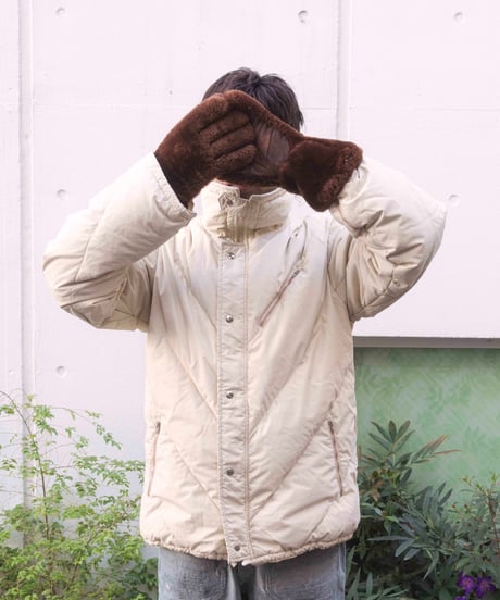 70s vtg white down jacket