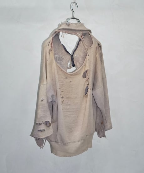 60s vtg HEILEMAN super damaged halfzip sweat