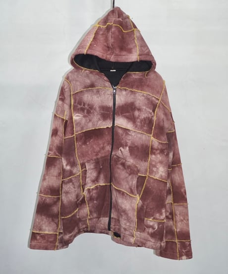 90s vtg psychedelic pattern cotton zip hoodie