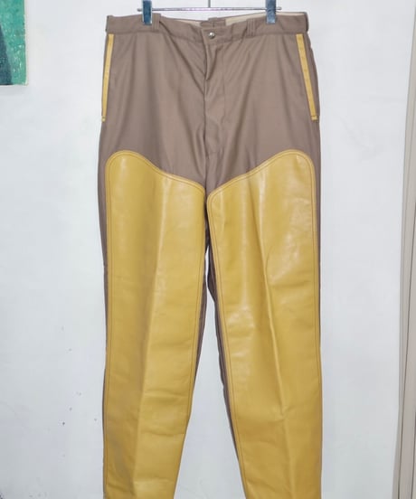90s vtg leather docking hunting slacks