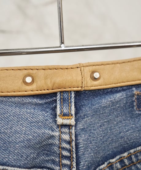 G.GUAGLIANONE × Levi's leather patched denim