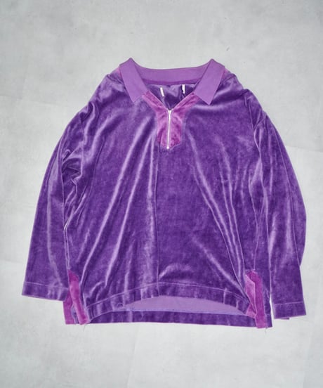 90s vtg velour pullover tops (purple)