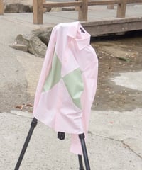 diamond pattern cotton shirts (pink × green)