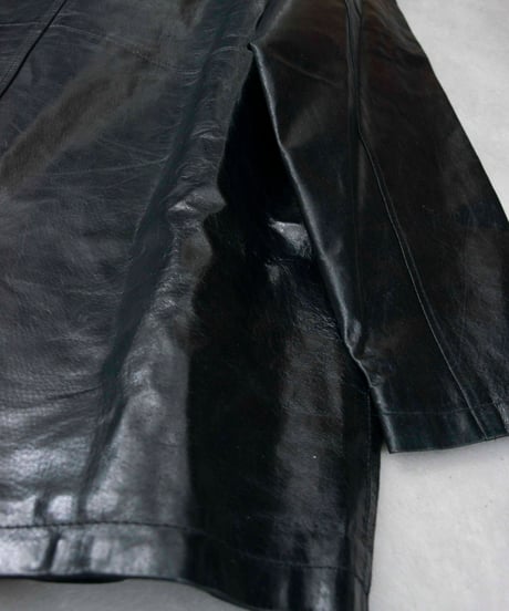 90s CANOE LAKE hoodie pig leather coat